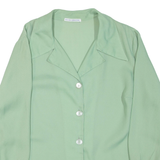 KELLER ERNESTINE Womens Blouse Green Collared Long Sleeve L