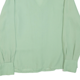 KELLER ERNESTINE Womens Blouse Green Collared Long Sleeve L