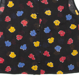Womens Printed Top Black Sleeveless Floral XL