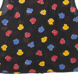 Womens Printed Top Black Sleeveless Floral XL