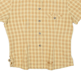 JACK WOLFSKIN Womens Printed Shirt Yellow Collared Check UK 12
