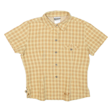 JACK WOLFSKIN Womens Printed Shirt Yellow Collared Check UK 12