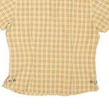 JACK WOLFSKIN Womens Printed Shirt Yellow Collared Check UK 12