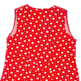 Womens Printed Top Red Sleeveless Spotted L