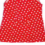 Womens Printed Top Red Sleeveless Spotted L
