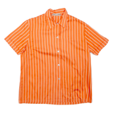 Womens Printed Shirt Orange Collared Striped S