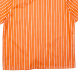 Womens Printed Shirt Orange Collared Striped S