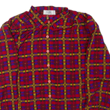 PIER BE Womens Printed Shirt Red Collared Long Sleeve Check UK 14