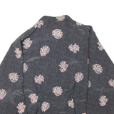 Womens Printed Blouse Grey Collared Long Sleeve Spotted XL