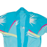 Womens Printed Blouse Blue V-Neck L