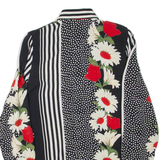 ROMANA Womens Printed Shirt Black Collared Long Sleeve Floral XL