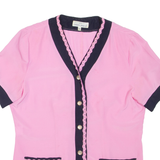 CAROLINA PEDRONI Womens Blouse Pink V-Neck M