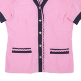 CAROLINA PEDRONI Womens Blouse Pink V-Neck M