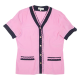 CAROLINA PEDRONI Womens Blouse Pink V-Neck M