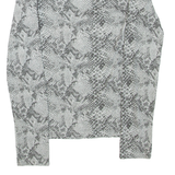 PRO MOD Sheer Womens Printed Top Grey Long Sleeve Animal Print S
