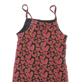 Heart Print Womens Camisole Vest Pink Sleeveless XS