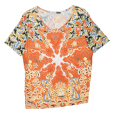 MARGITTES Womens Printed Top Orange Crazy Pattern L
