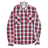 LEVI'S Slim Fit Mens Shirt Red Gingham Long Sleeve S
