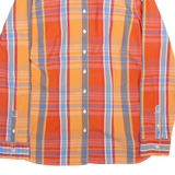 TOMMY HILFIGER Stretch Womens Shirt Orange Check Long Sleeve M