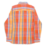 TOMMY HILFIGER Stretch Womens Shirt Orange Check Long Sleeve M