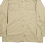DICKIES Mens Worker Shirt Brown Long Sleeve L
