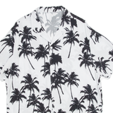 Mens Hawaiian Shirt White Crazy Pattern L