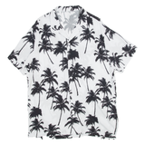 Mens Hawaiian Shirt White Crazy Pattern L