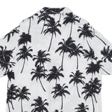 Mens Hawaiian Shirt White Crazy Pattern L