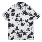Mens Hawaiian Shirt White Crazy Pattern L