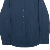 CALVIN KLEIN Slim Fit Mens Plain Shirt Blue Long Sleeve M