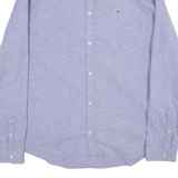 TOMMY JEANS Slim Fit Mens Plain Shirt Purple Long Sleeve 2XL