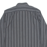 BEN SHERMAN Mens Shirt Grey Striped Long Sleeve XL
