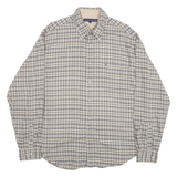 TOMMY HILFIGER Mens Shirt Brown Check Long Sleeve L