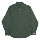 NAUTICA Mens Plain Shirt Green Long Sleeve M
