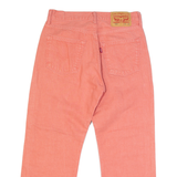 LEVI'S Cut Off 501 3/4 Womens Trousers Pink Regular Straight W28 L23