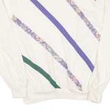 CAPE COD Womens Sweatshirt Cream Collared 90s L