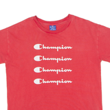 CHAMPION Mens T-Shirt Red Crew Neck S