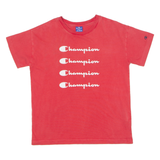 CHAMPION Mens T-Shirt Red Crew Neck S