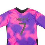 Paris St Germain Mbappe #7 Fan Boys Football Shirt Jersey Pink V-Neck XL