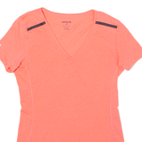 REEBOK Womens T-Shirt Pink V-Neck S