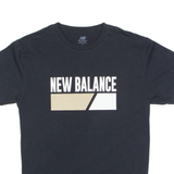 NEW BALANCE Mens T-Shirt Black Crew Neck S