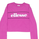 ELLESSE Womens T-Shirt Pink Long Sleeve Crew Neck UK 12