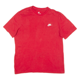 NIKE Mens T-Shirt Red Crew Neck L
