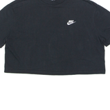 NIKE Cropped Womens T-Shirt Black Crew Neck L
