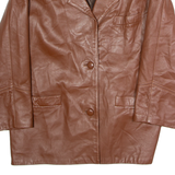 Womens Blazer Jacket Brown Leather L