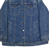 ARMANI Womens Sherpa Lined Denim Jacket Blue XL