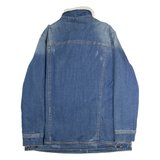 ARMANI Womens Sherpa Lined Denim Jacket Blue XL