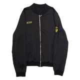 RARO FASHION Mens Bomber Jacket Black Patchwork S