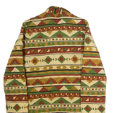 HOT DOG Womens Quilted Jacket Green Viscose 90s Geometric L