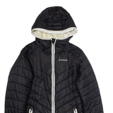 COLUMBIA Womens Puffer Jacket Black Nylon Hooded S